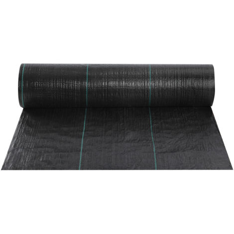 1,2m x 30m Mulchgewebe, Geotextil, Mulchplane Geotextil Anti-Unkrautgewebe Wasserdurchlässiges Gewebe, Widersteht UV-Strahlen, Verhindert Nachwachsen - Schwarze Anti-Unkraut-Plane