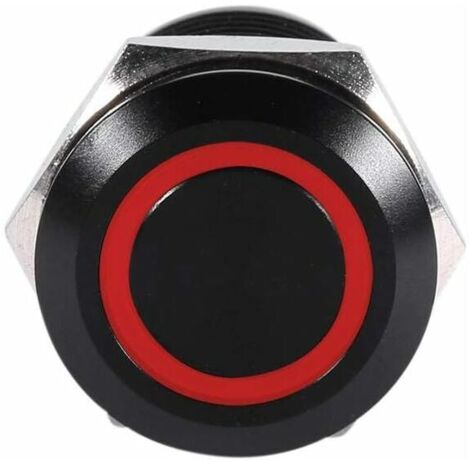 12mm LED Illuminated Momentary Push Button Waterproof Car Door Lock Switch (Red)
