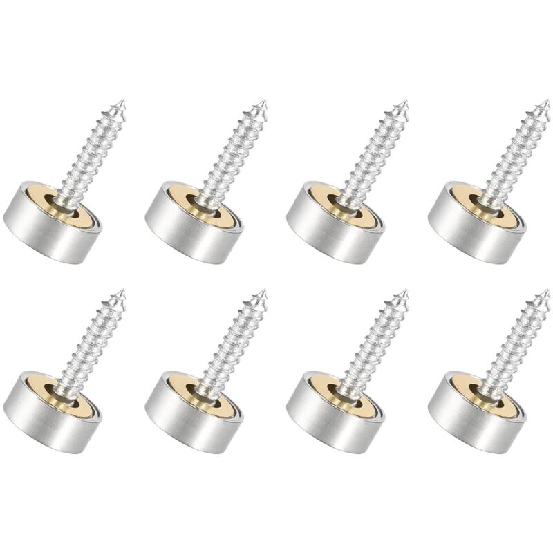 12mm Miroir Vis Cache Vis x 8PCS Brossé Inoxydable Acier Décoratif Capuchons Couvercle Attaches pour Décoratif Miroir et Signe Publicité