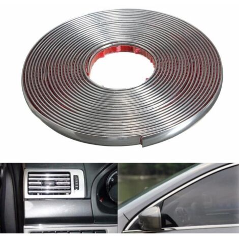 12mm x 15M Voiture Protecteur Bande Chrome Adhésif Autocollant Tuning Strip Déco
