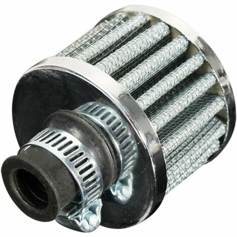 12Mm X 50Mm X 56Mm Huile Reniflard Filtre à Air Froid Carburant Carter Moteur Adapté Voiture Argent