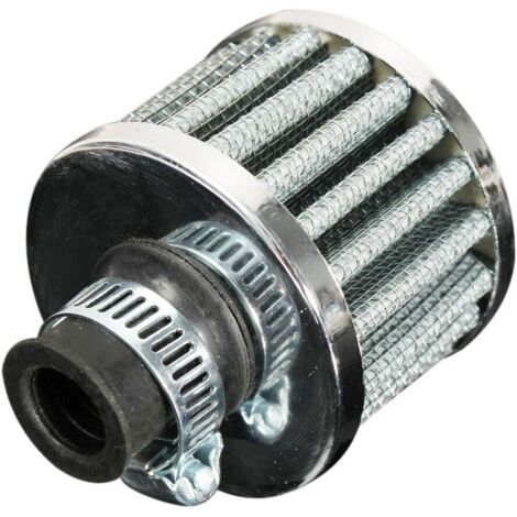 12mm x 50mm x 56mm Oil Breather Cold Air Filter Fuel Crankcase Vent Fit Car Silver