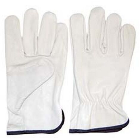12PA GUANTI DA LAVORO IN PELLE BOVINA BIANCO - tg.10