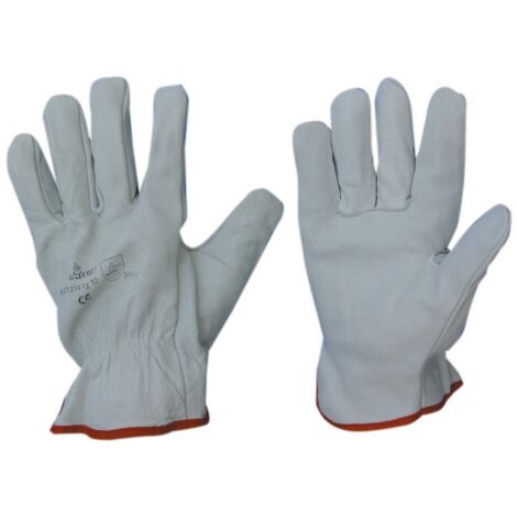 12PAIA GUANTI BOVINO TUTTO FIORE BIANCO TG.9 IN PELLE