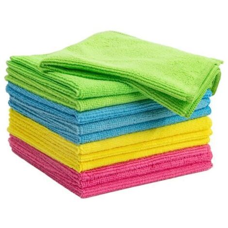 12pc chiffons de nettoyage en microfibre pour cuisine, voiture et fenêtres, 30 x 30 cm, non pelucheux Random Color