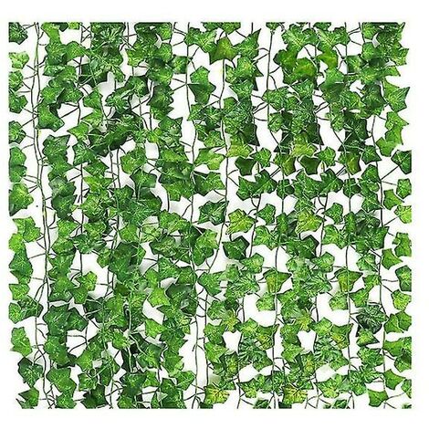 12pcs 2.1m Faux Lierre Feuilles Faux Vignes Plantes Suspendues Artificielles