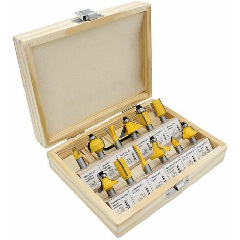 12pcs 8mm gambo frese in metallo duro frese per legno con custodia in legno per porte tavoli scaffali armadi in legno fai da te