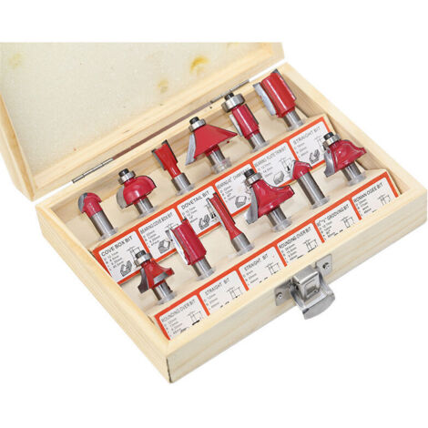 12Pcs 8mm Shank Tungsten Carbide Router Bit Set - Professional Woodworking DIY Tools