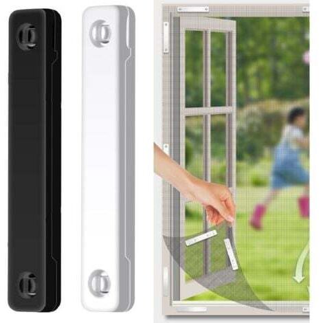 12Pcs Aimant Moustiquaire Fenetre Noir+blanche, Aimant Pour Moustiquaire, Moustiquaire Fenetre Fixe, Aucun Perçage Requis