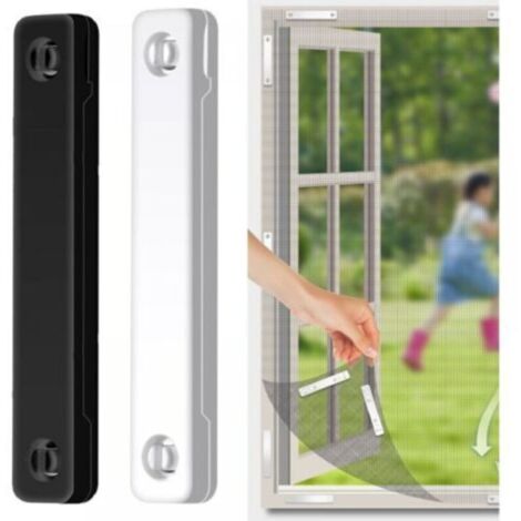 12Pcs Aimant Moustiquaire Fenetre Noir+blanche, Aimant Pour Moustiquaire, Moustiquaire Fenetre Fixe, Aucun Perçage Requis