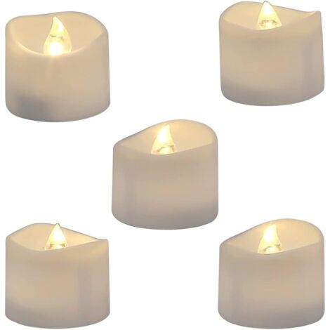12PCS Ampoule réaliste et scintillante à piles LED sans flamme, fausse bougie électrique en blanc chaud