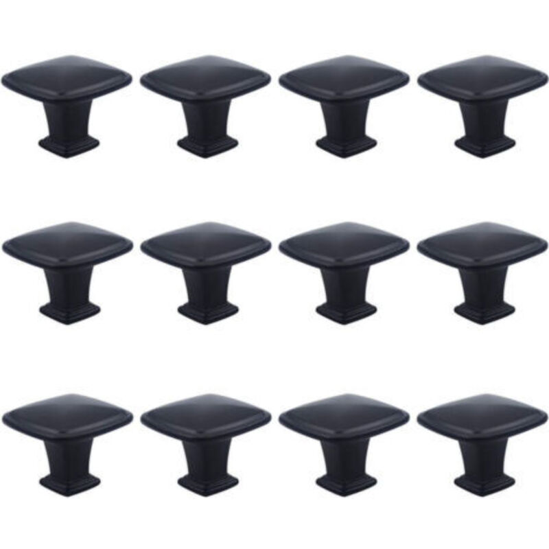 12PCS Black Drawer Handle Door Pull, 30mm Furniture Knob, Single Hole Round Drawer Knobs, Door Knobs, Furniture Handles for Closet Wardrobe Kitchen,