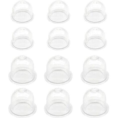 12Pcs Blanche Pompe D'ampoule D'amorce 19 mm/22mm Tasse D'huile de Carburateur Capsule D'allumage Pompe à Carburant pour Tondeuse, Débroussailleuse, Scie à Essence, Tronçonneuse