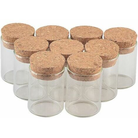 12pcs Bouteille De Tube à Essai Transparente avec Bouchon en liège, capacité De Stockage De 15 ML, diamètre extérieur du Flacon De Tube à Essai De 30 mm (12, 15ml)