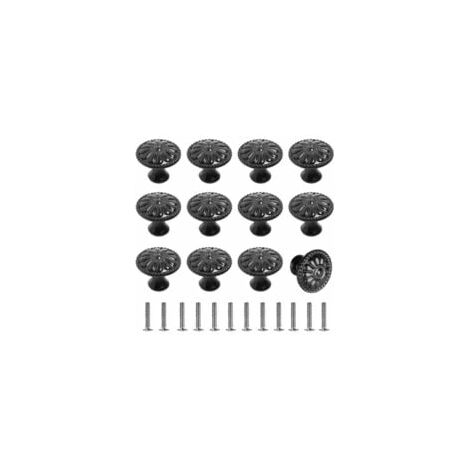 12pcs Bouton de Meuble,Tiroir de Poignée Meuble Poignées Boutons de Porte pour Cuisine Bureau Chambre Placard Noir 30mm