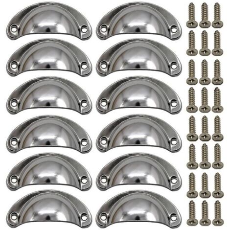 12PCS Boutons poignée de porte pour Tiroir Meuble Armoire Placard, Fer Incurvé Poignée de Porte de Placard Retro