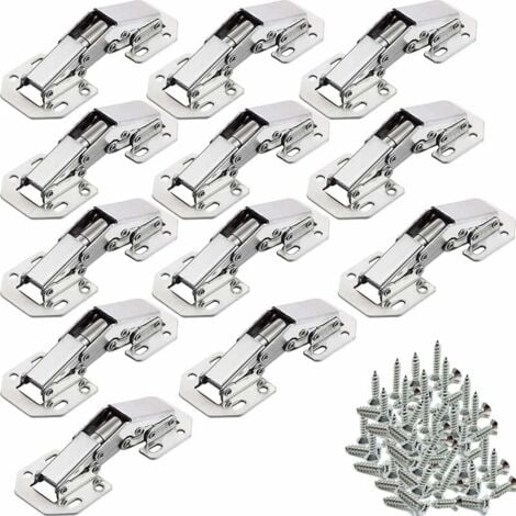 12Pcs Charnières Porte Placard, Charniere Porte Cuisine, 90°Charniere Meuble,Charnière Invisible, Faites Correspondre la vis , Convient aux portes D'armoires,Portes d'armoires de Bureau