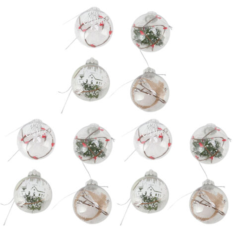 12Pcs Christmas Decoration Ball Innovative Craftsmanship Shatterproof Pet Christmas Decorations for Home Party Decor 6157