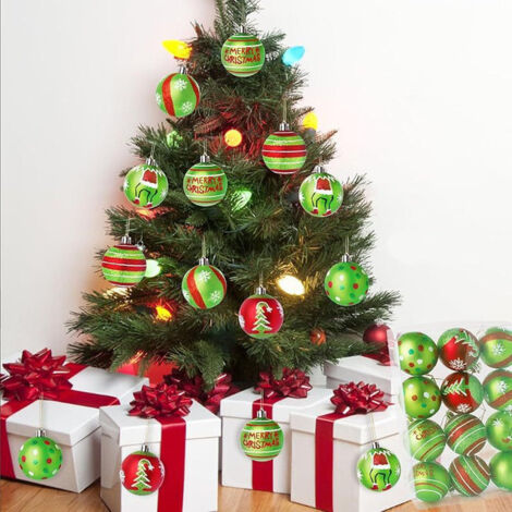 12Pcs Christmas Tree Ornaments Grinch Christmas Ball Set