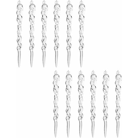 12pcs Clear Plastic Christmas Icicle Ornament Christmas Tree Hanging Ornaments Wedding Party Decoration