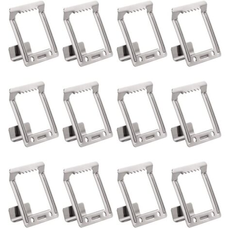 12pcs Clips pour Cadre de Tableau, Profondeur de 15mm, Crochets de Suspension pour Châssis, Fixation Métallique de Toile, Pince Sans Percer pour Fixer, Accrocher des photos, Noir Clair
