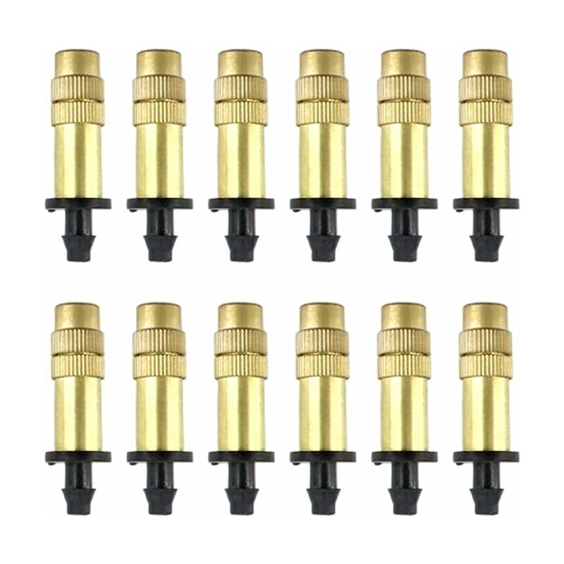 12pcs Copper Spray Nozzles, Adjustable Drippers, Sprinklers, Sprayers Misting Systems for Garden Irrigation
