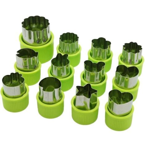12PCS Coupe-Biscuits Coupeur de Fruits et Legumes de Tarte de Croute Ensemble de Cuisson Outils