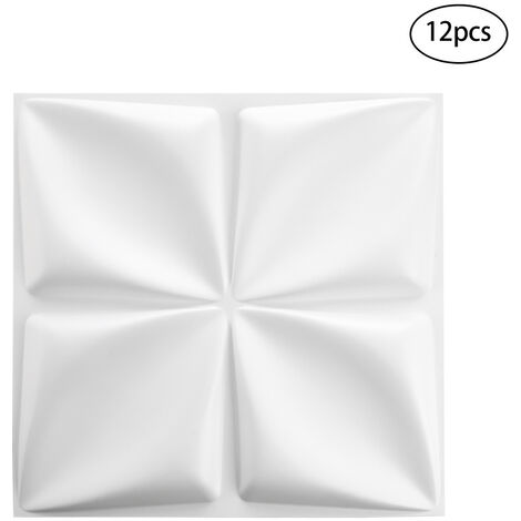 12pcs Decorative 3D Wall Panels White Diamond Design PVC