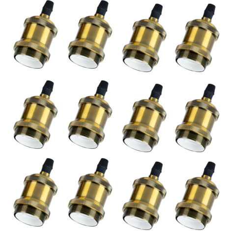 12PCS E27 Vintage Simple Lamp Base Vintage Ceiling Lights Indoor Pendant Light Bronze