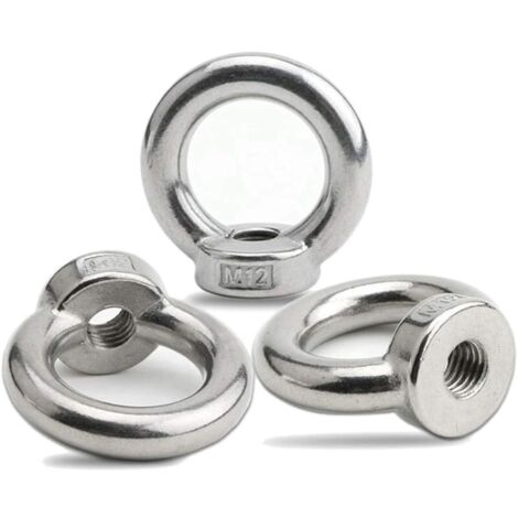 12PCS Écrou à oeil de levage, écrou à anneau femelle pour le levage de l'acier inoxydable 304Pack-of-12, M6