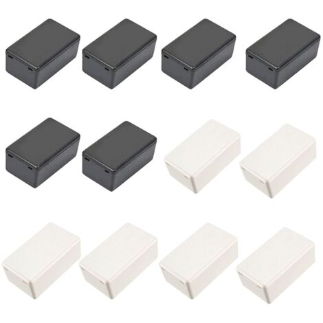 12pcs Electronic Instrument Project Box Abs Plastic Enclosure with Cover Black Junction Box Enclosure Waterproof Plastic Electrical Project Electronic Project Box