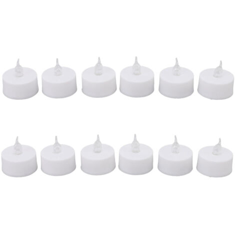12Pcs Flameless LED Candle Light Tea Lights Candles with Color Transparent Wick Halloween Holiday Party Room Ambinece Props