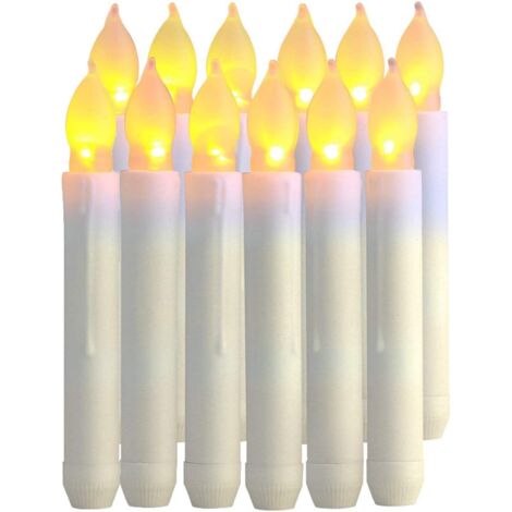 12pcs Flameless LED Candles Lights Battery Operated Votive LED Taper Candles for Christmas Wedding Birthday Party Halloween Room Decorations,16.52cm