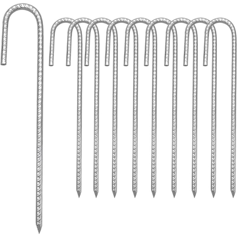 12pcs Gross Sardines Piquet Jardin, Ancrage Au Sol en Acier Galvanisé Sardine Tente Très Résistant Piquet Fixation Sol pour Fixer De Tentes, Auvents,