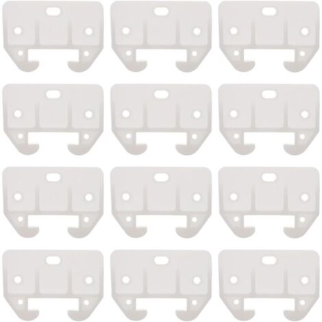 12Pcs Guide de Rail de Tiroir en Plastique Blanc Guide de Tiroir de Commode Pièces de Glissières de Remplacement de Meubles pour Commodes Huches Table de Chevet Et Systèmes de
