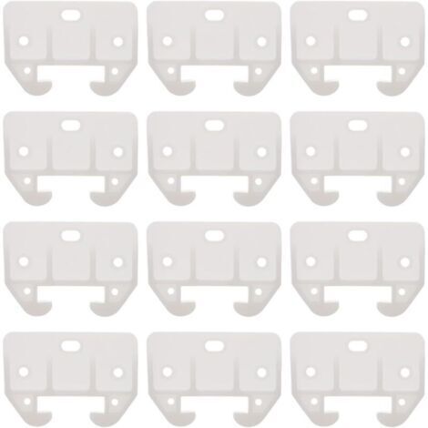 12Pcs Guide de Rail de Tiroir en Plastique Blanc Guide de Tiroir de Commode Pièces de Glissières de Remplacement de Meubles pour Commodes Huches Table de Chevet Et Systèmes de