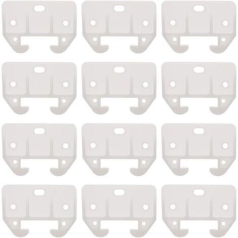 12Pcs Guide de Rail de Tiroir en Plastique Blanc Guide de Tiroir de Commode Pièces de Glissières de Remplacement de Meubles pour Commodes Huches Table de Chevet Et Systèmes de