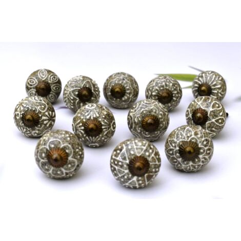 12pcs Hand Painted Ceramic Knobs Cupboard Drawer Furniture Handles