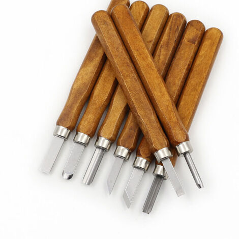 12Pcs Kit d'outils de sculpture sur bois - Ciseaux de sculpture professionnels Poignée de couteau Sculpture Sculptures Expert Carpenter Débutants avec Pierre d'Affutage