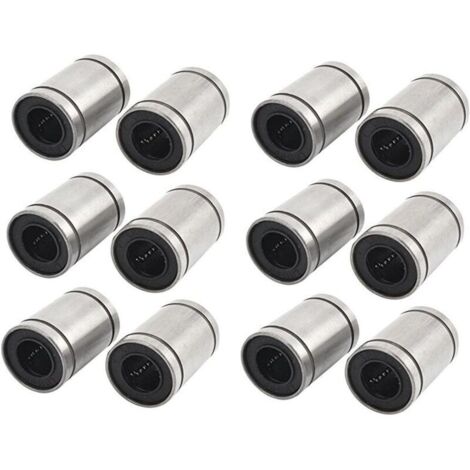 12Pcs LM8UU Linéaire Roulements pour Imprimante 3D, RepRap Prusa Mendel DIY CNC Mouvement, Prusa Mendel, Reprap (8mm x 15mm x 24mm)