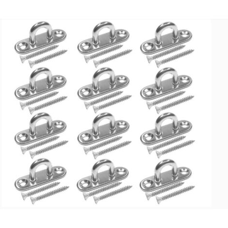 12PCS M5 plaque à oeillets avec crochet de plafond en acier inoxydable 304 crochet fixe anti-mur capacité 35kg pour ventilateur pot de fleur yoga balançoire bateau accessoires