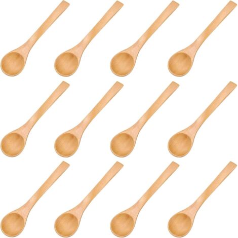 12PCS Mini cuillère en bois à la main