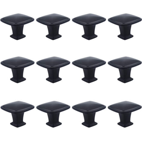 12PCS Noir Tiroir de Poignée Porte, 30mm Bouton de Meubles, Unique Trou Rond Boutons de Tiroir, Boutons de Porte, Poignées de Meuble pour Placard Armoire Cuisine, chambre d'enfant