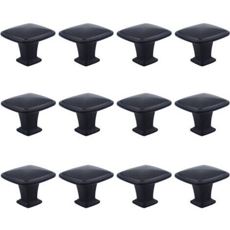 12PCS Noir Tiroir de Poignée Porte, 30mm Bouton de Meubles, Unique Trou Rond Boutons de Tiroir, Boutons de Porte, Poignées de Meuble pour Placard Armoire Cuisine, chambre d'enfant