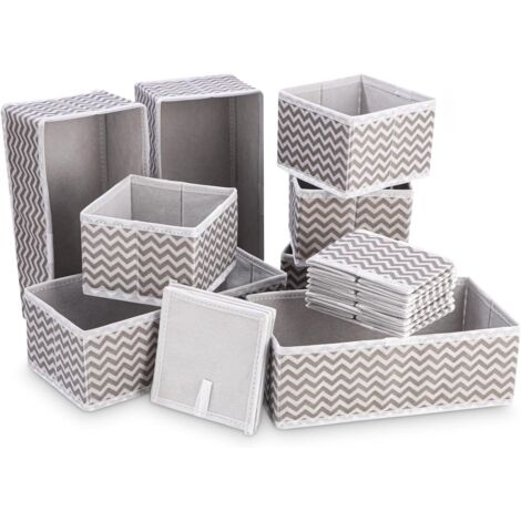 12PCS Non-woven Fabric Drawer Organizers – Foldable Boxes for Storing Clothes, Underwear, Socks, Toys, Accessories