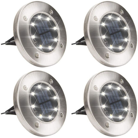 12PCS Outdoor Solar Garden Lights, White Recessed Ground Spotlights, Waterproof Solar Buried Light , Pathway Stairs Landscape Roads Flower Bed