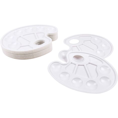 8 Paint Tray Palette Painting Pallet Holder Round with Thumb Hole, 3pcs