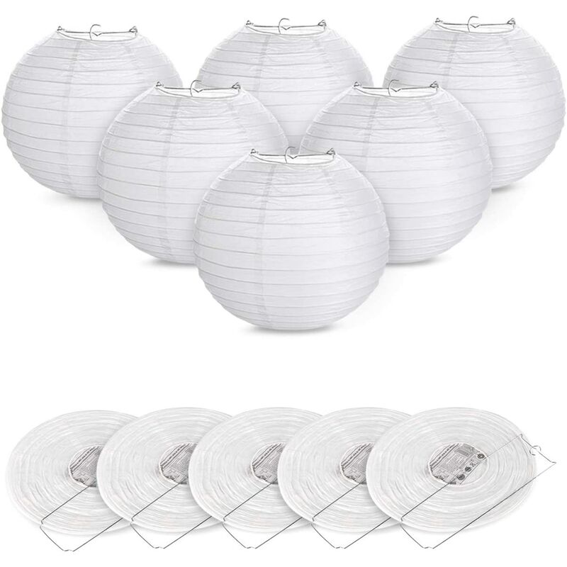 Image of 12pcs Paper Lantern Lampshade White Ball&hellip;