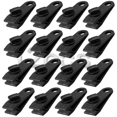 12Pcs Pince À Pince Pour Bâche, Ensemble De Pinces À Bâche Résistantes Pince Pour Auvent Instantané Pour Tentes Tarp Caravan Garden Shade Housse De, Noir (12)