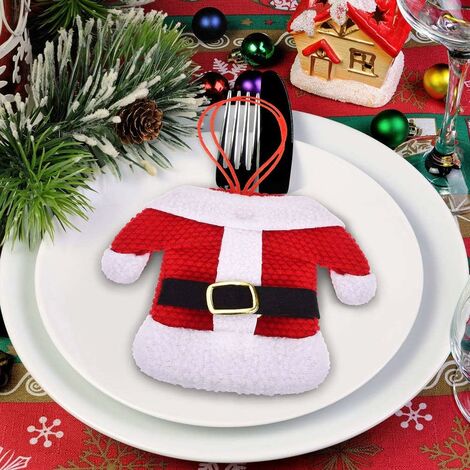 KOKO Zhu Decorazioni Natalizie Elk Set di Tasche portaposate forchetta Natale per Decorazioni per la tavola di Natale 